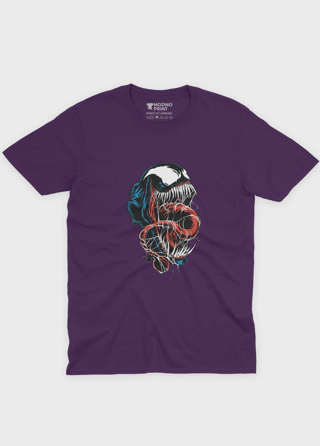Фиолетовая демисезонная футболка для мальчика с принтом супервора - веном (ts001-1-dby-006-013-020-b) Modno