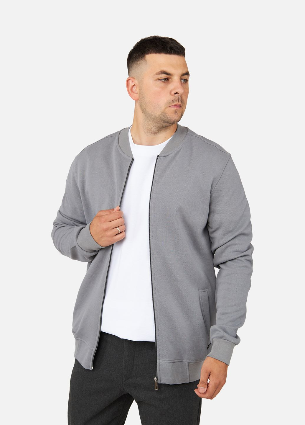 Мужской бомбер цвет серый ЦБ-00257940 TROY Life (306712757)