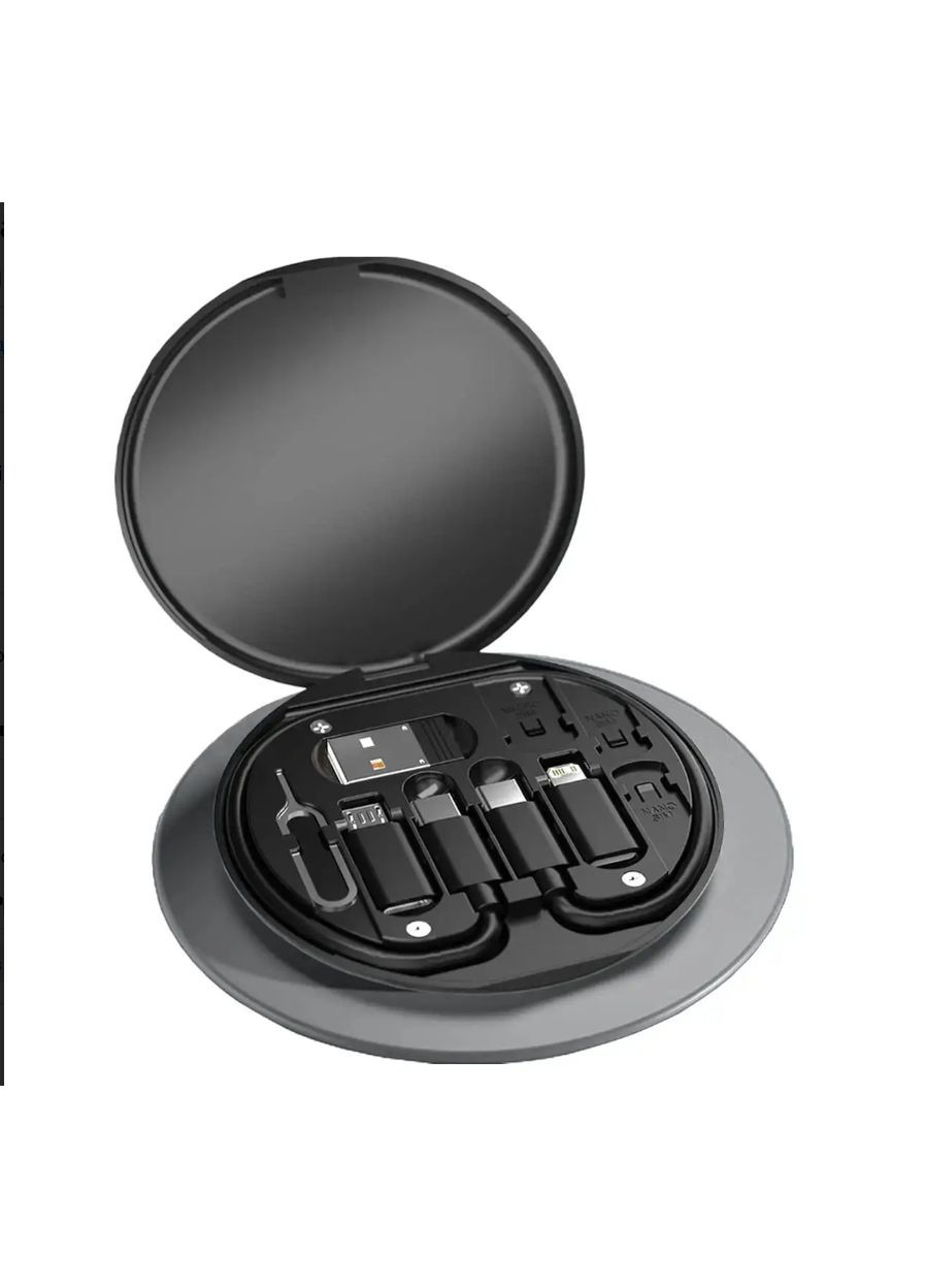 Багатофункціональний USB-кабель 60 Вт з насадками та скрепкою в кейсі, портативний набір для телефону, кабель швидка зарядка No Brand (330758162)