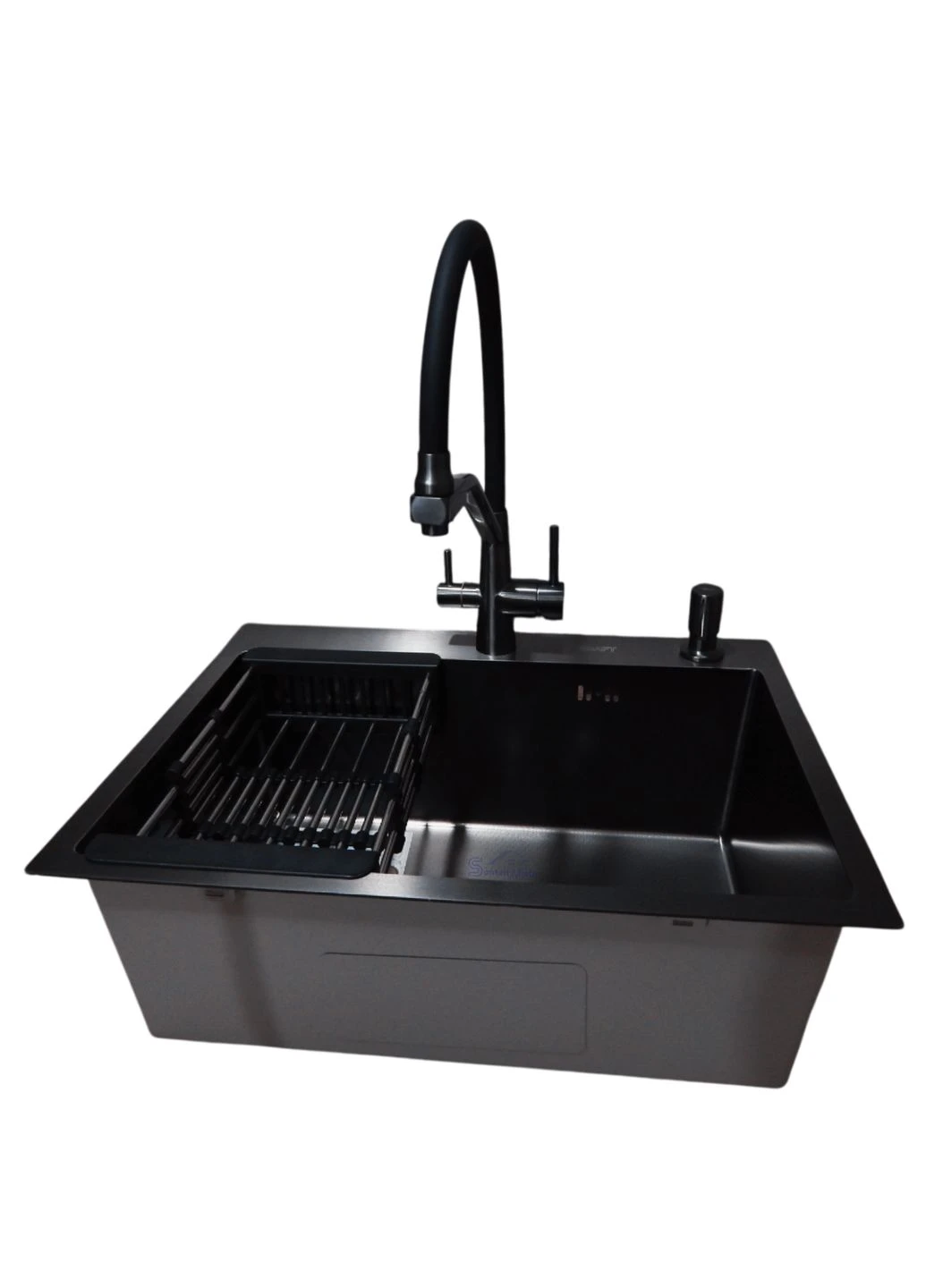Комплект кухонной мойки NANO BLACK PVD HS54*48 (3.0/1.0 мм) декор Kraft (372600741)