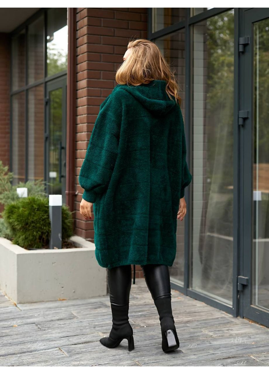 Зеленое Пальто-кардиган Батал No Brand