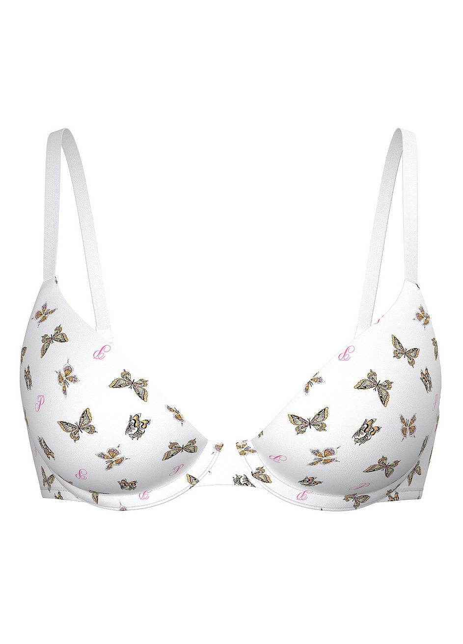Білий бюстгальтер pink wear everywhere push-up bra Victoria's Secret з кісточками