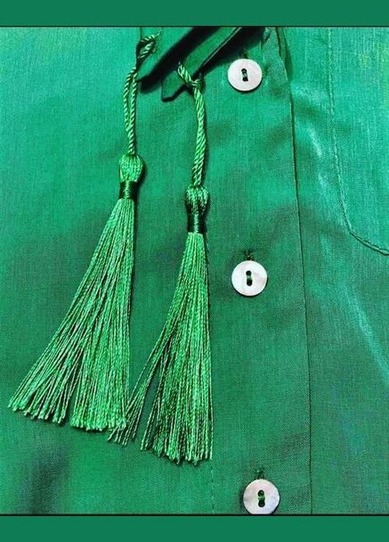 Комплект жіночий для дому та відпочинку - сорочка на гудзиках та укорочені штани M Зелений "Травка" Garna (289362489)