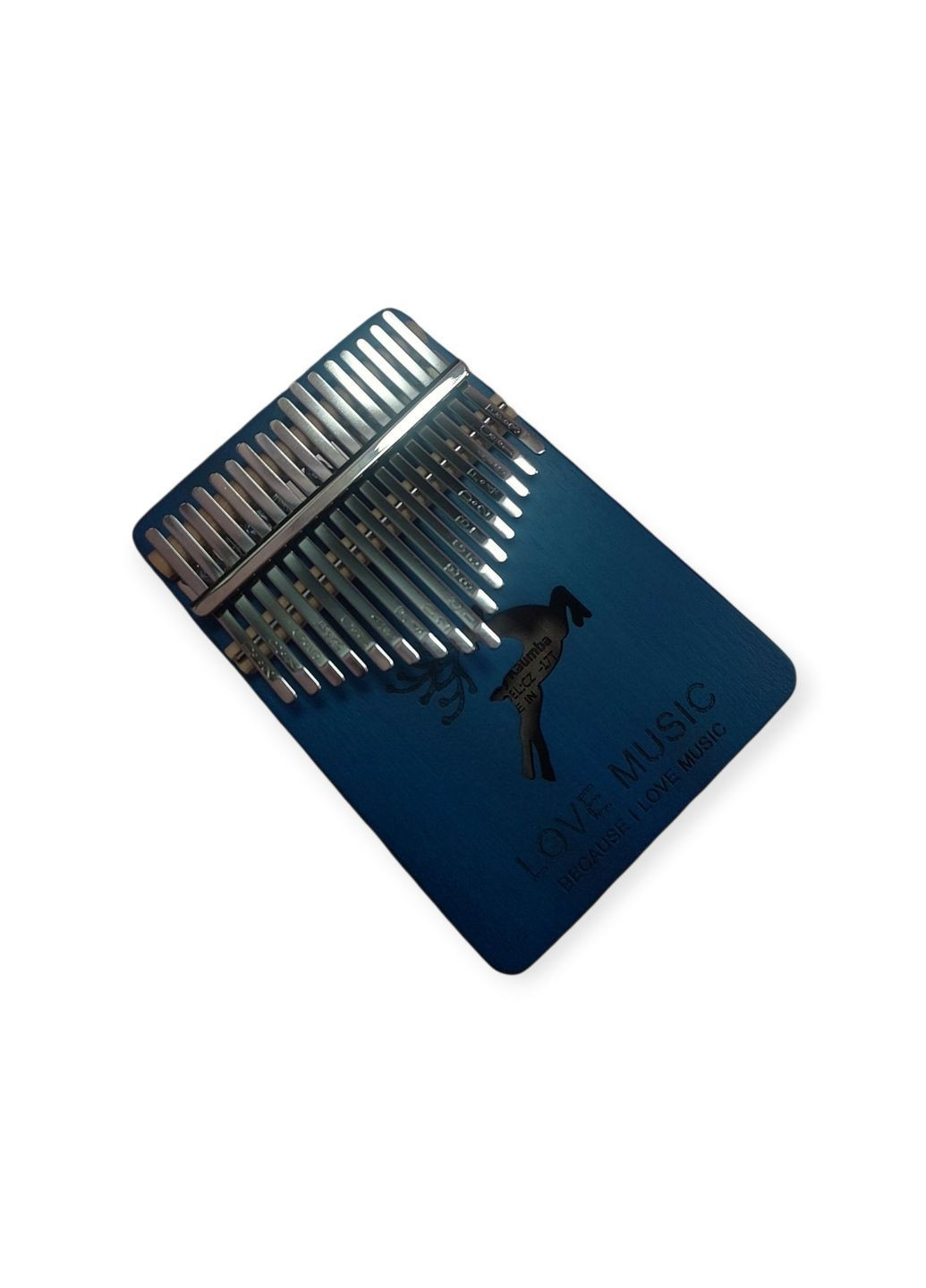 Калімба з резонатором Перкусія Пальчикове піаніно 17 клавіш Синій з візерунком Олень K-17-11S No Brand (371993894)