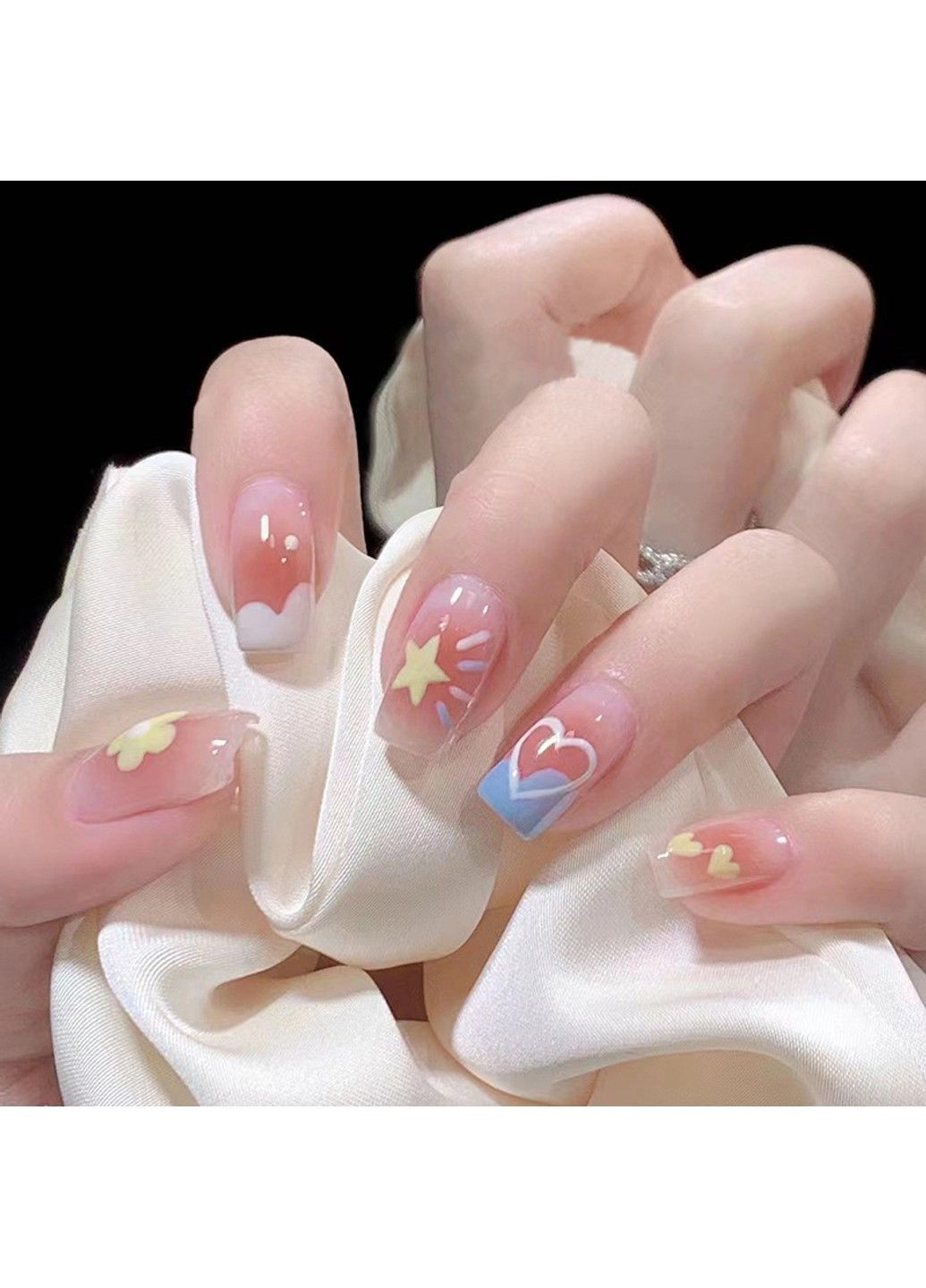 Накладные ногти с клеем A756 Бежевый 24 шт (A9871) Nails (308863999)