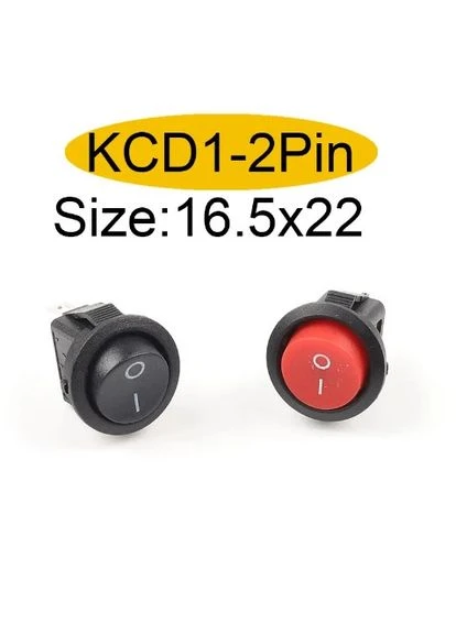 Перемикач KCD1 -105 ON-OFF 2 pin / 1 клавіша / Без підсвічування / Чорний 3A - 6А 125В - 250В Фіксація No Brand (376365903)