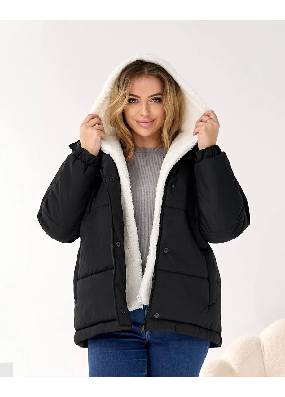 Чорна зимня тепла зимова куртка More_bboutique Куртка