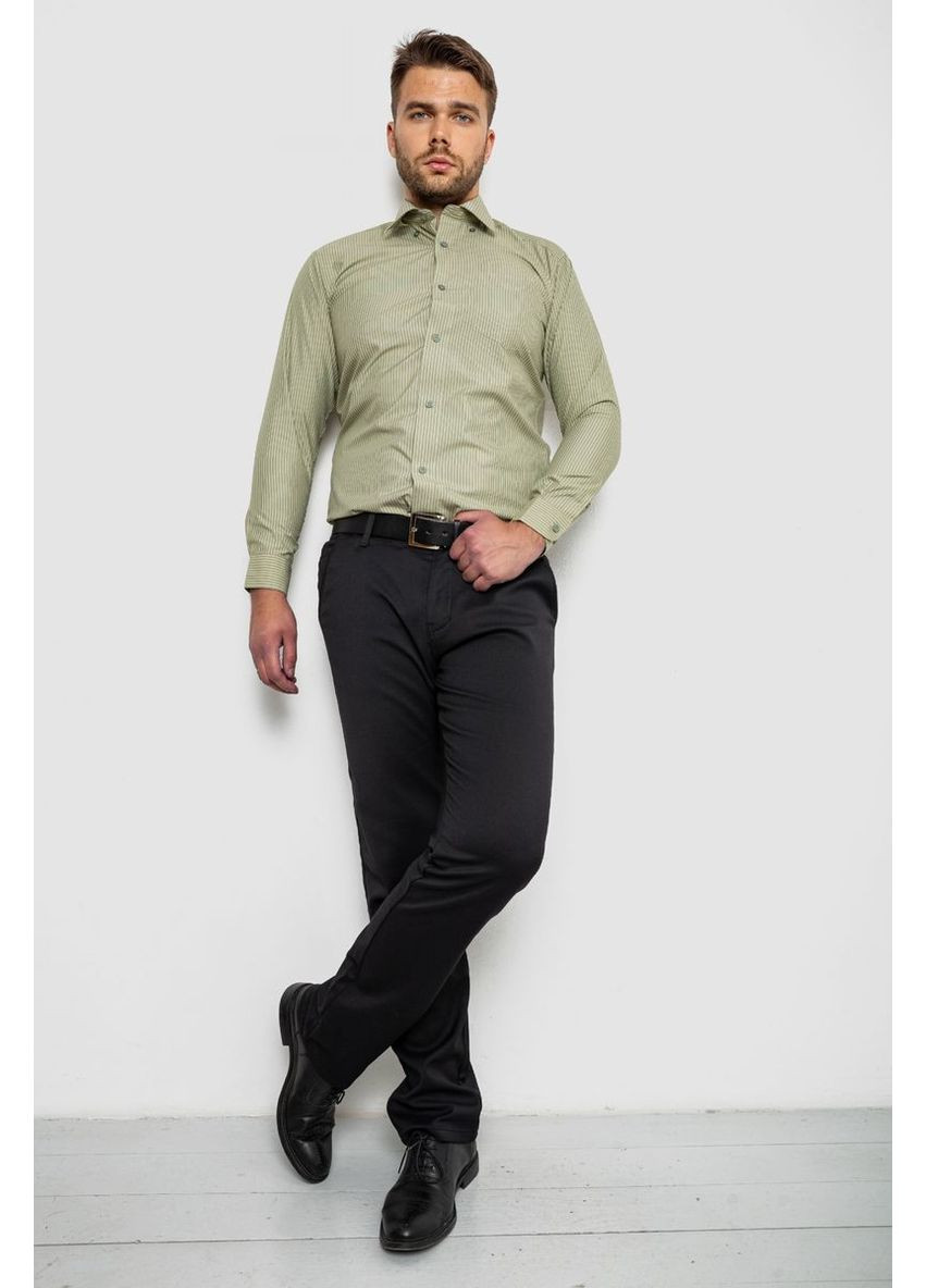 Оливковая повседневный рубашка в полоску Ager