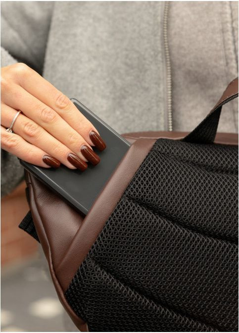 Велика жіноча поясна сумка бананка з екошкіри Коричнева (868038721) Sambag (361244683)