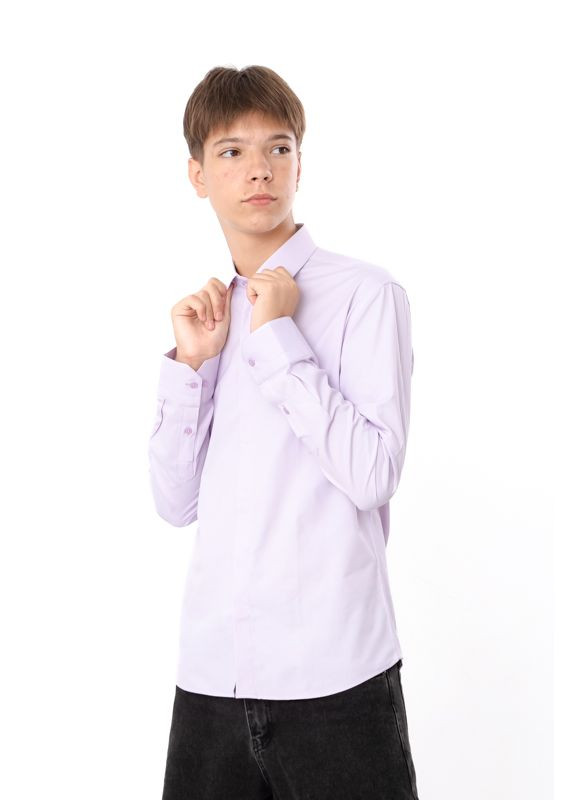 Лавандовая повседневный рубашка однотонная Носи своє