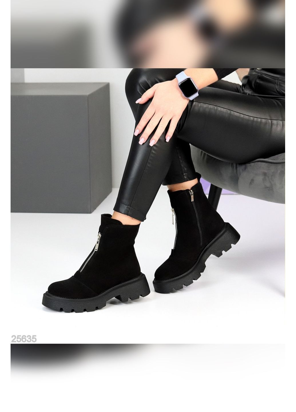 Зимние зимние женские ботинки No Brand из натуральной замши