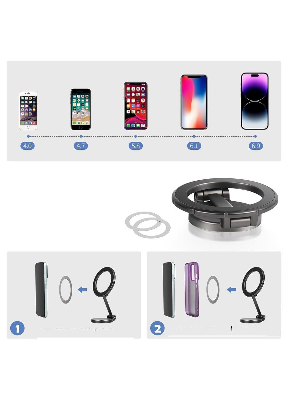 Держатель для телефона в автомагнитный 360° автодержатель для телефона черный (R051527) Icar (351898764)