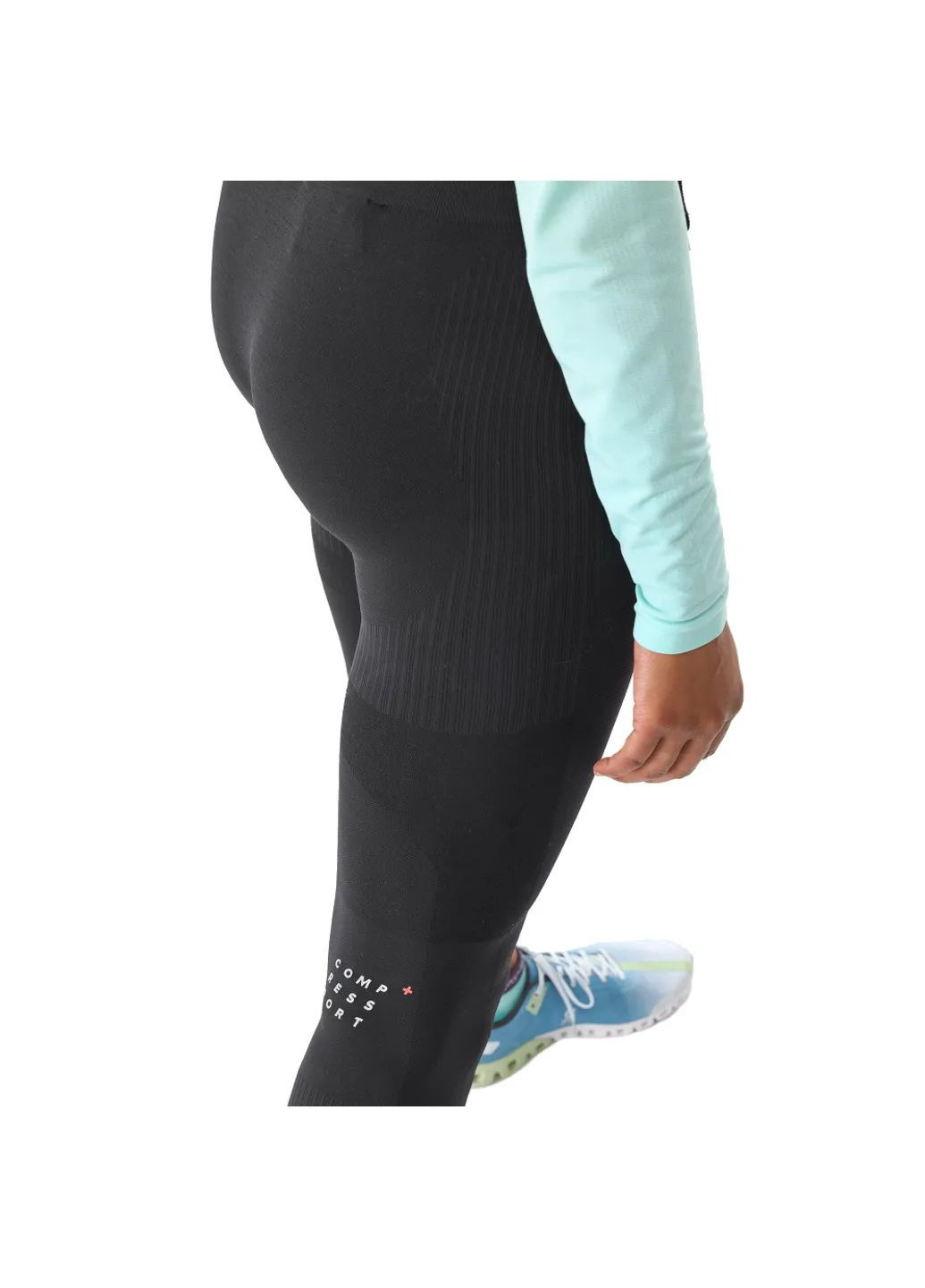 Черные демисезонные леггинсы winter running legging wmn Compressport