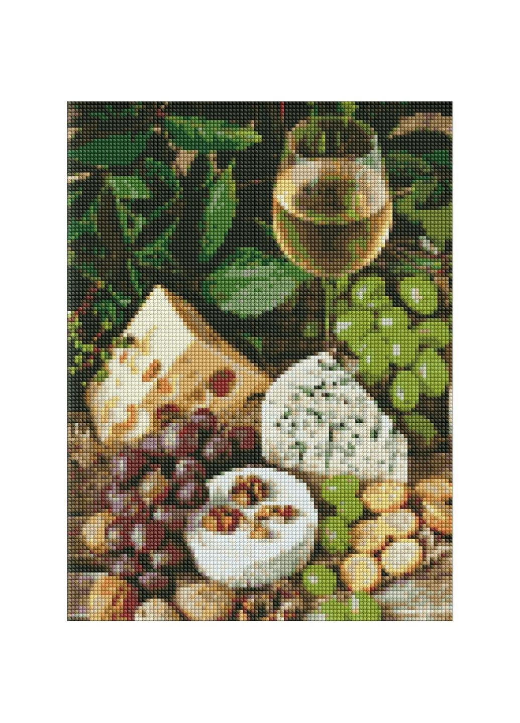 Алмазна мозаїка"Біле вино з сиром" 30х40 см Идейка (279311057)