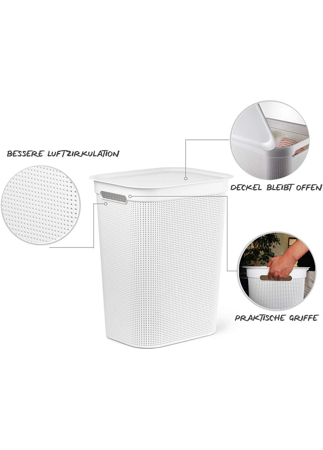 Корзина для белья пластиковая Brisen 50 л (10235) Капучино. Rotho (334008272)