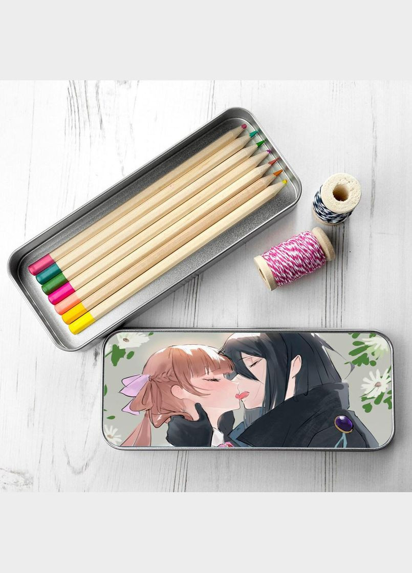 Пенал школьный для мальчика и девочки металлический Аниме Сказка о сахарном яблоке #005 7*18 см Silver No Brand (309157593)