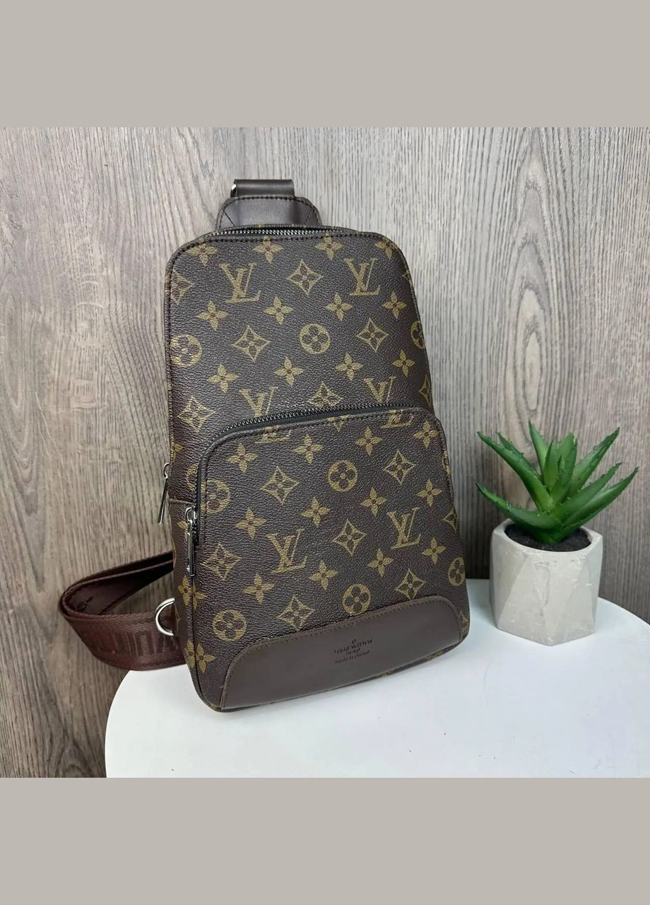 Мужская бананка нагрудная сумка Коричневый (1670ДКк) No Brand (341085617)