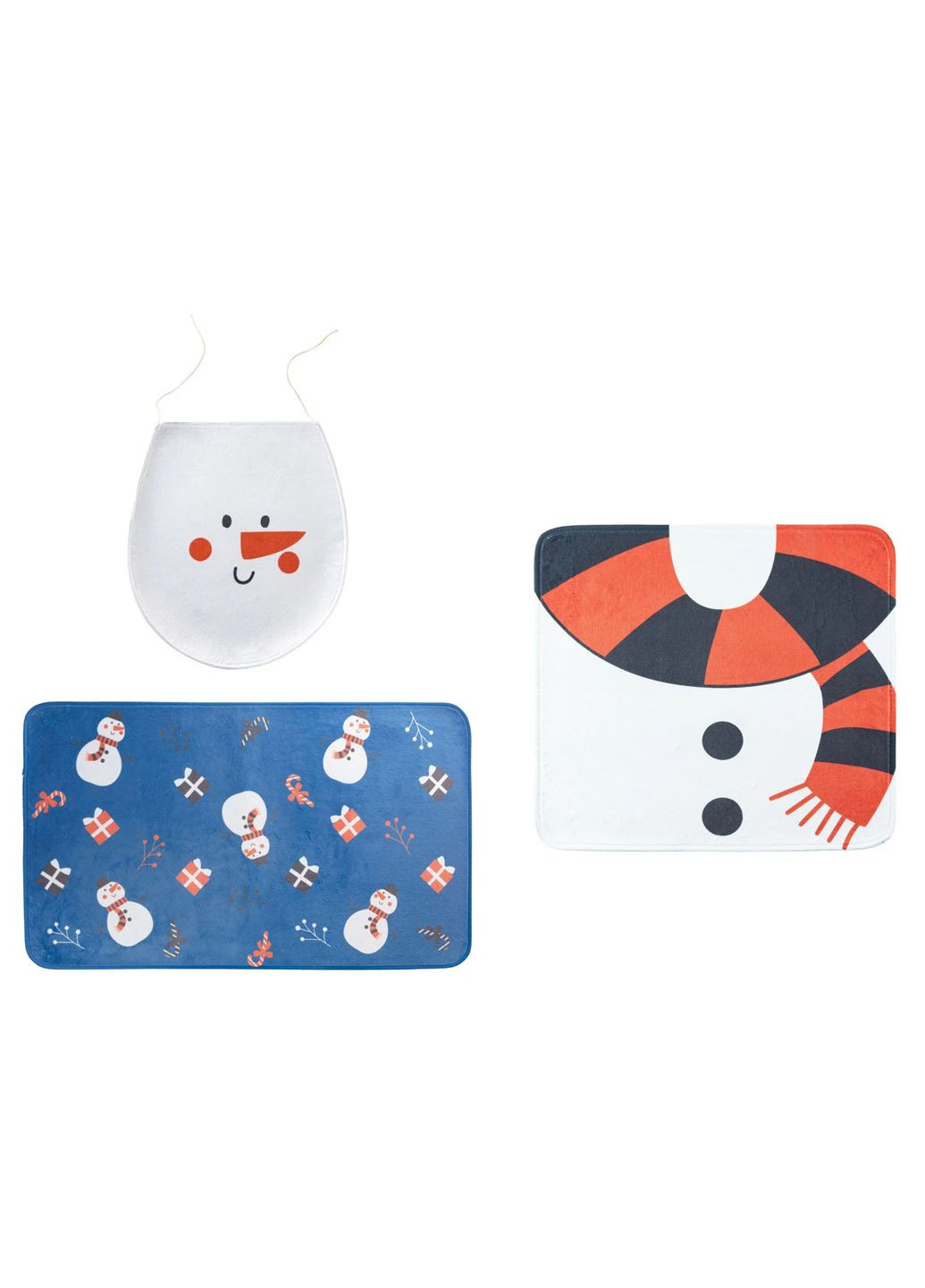 Новогодний набор ковриков для ванной комнаты 3 предмета комбинированный Livarno home (336547076)