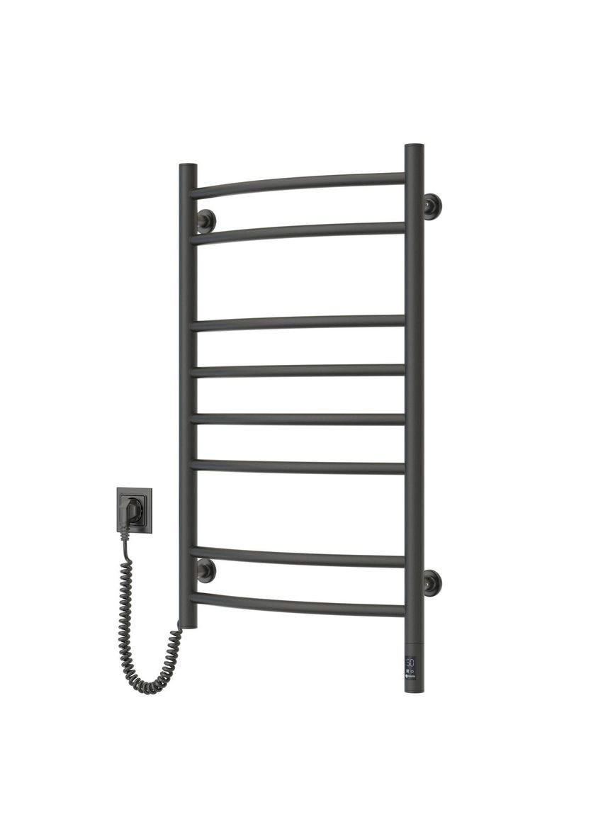 Полотенцесушитель электрический Камелия, 800х480х105мм, таймер-регулятор, сталь, черный муар, левое подключение Navin (360397075)