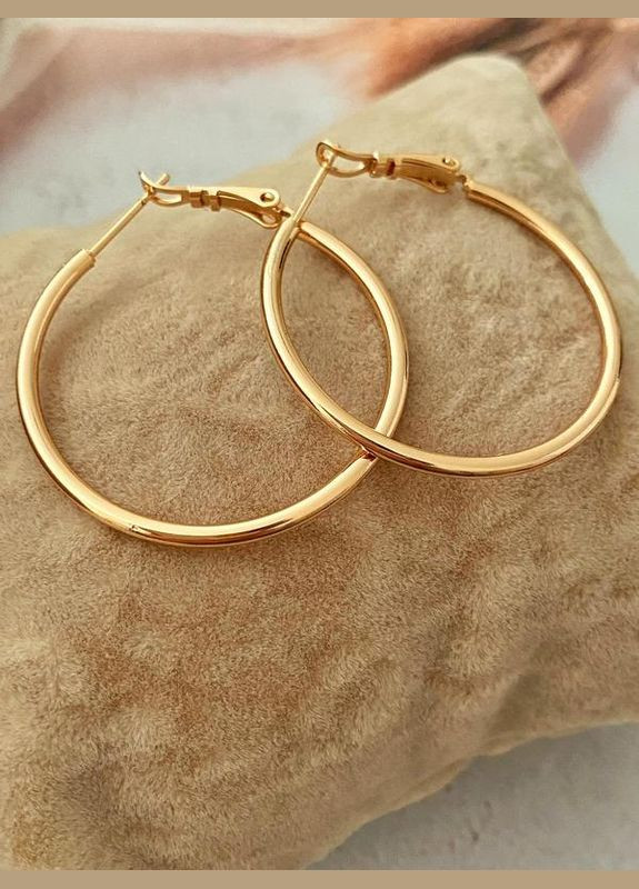 Позолоченные Серьги-Кольца д.3.5см, Позолота No Brand (345742057)