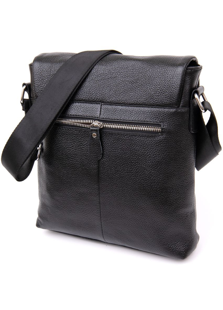 Шкіряна сумка крос боді чоловіча месенджер через плече чорна 20410 Vintage (329196679)