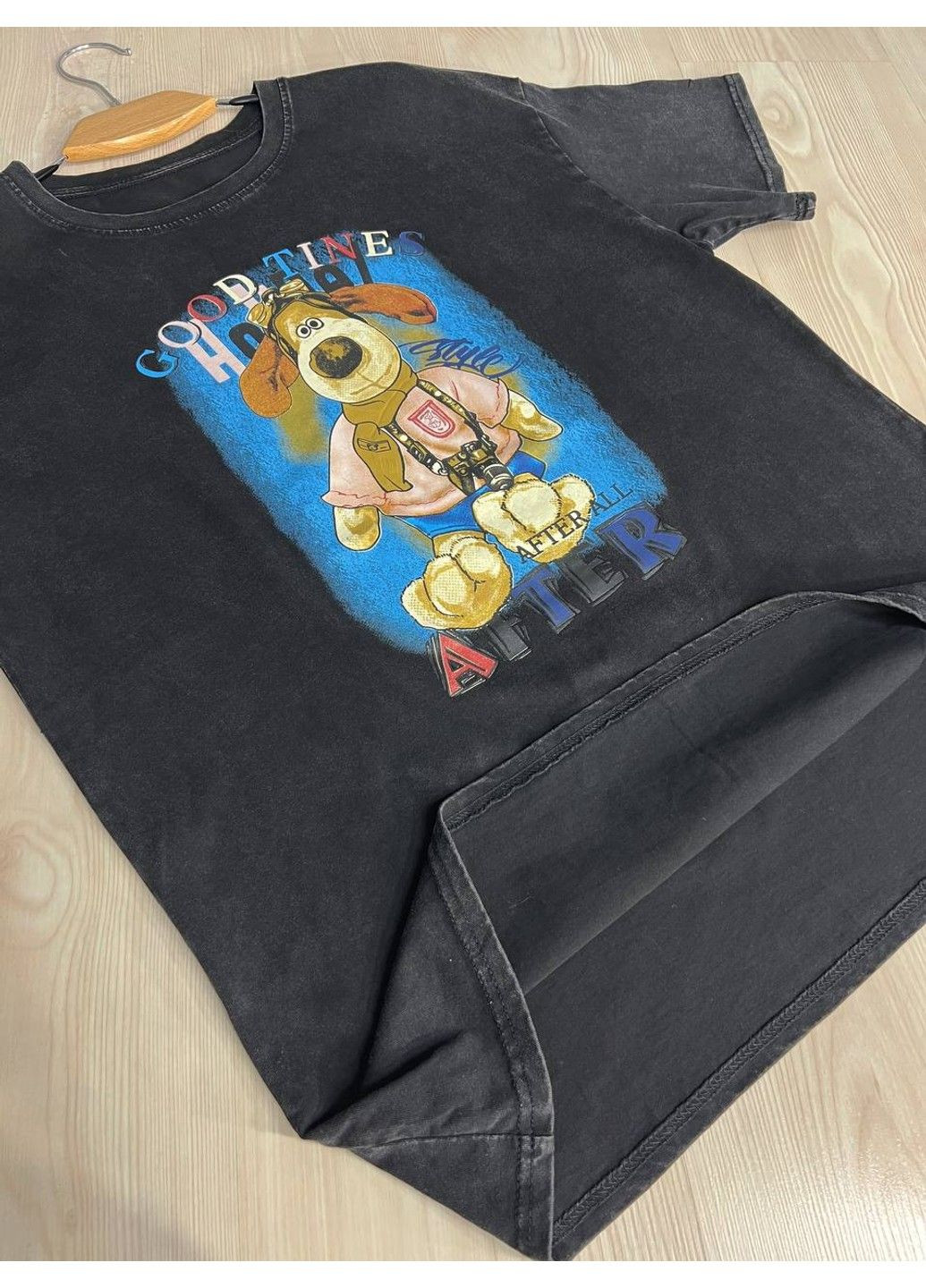 Футболка жіноча YIGOU 74 тай дай оверсайз з принтом собака No Brand - (329655373)