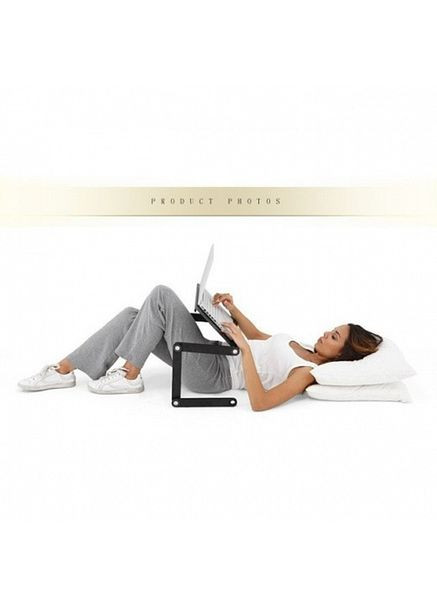 Столик для ноутбуків в ліжко для роботи лежачи переносної, підставки для ноутбуків трансформер розкладний No Brand (356892836)
