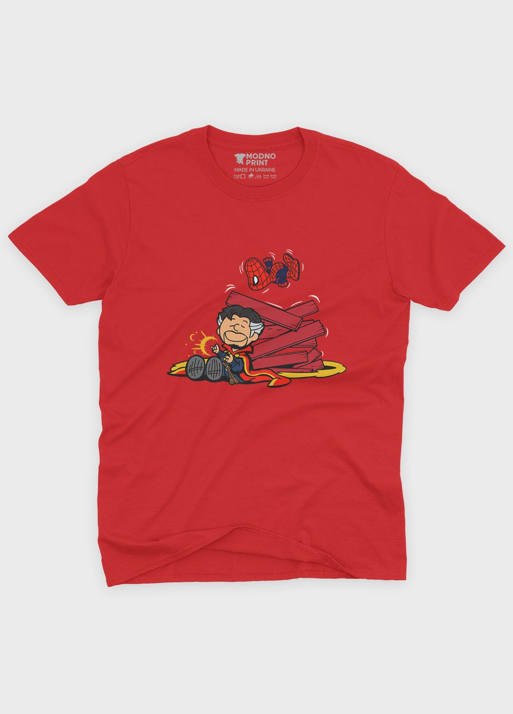 Красная демисезонная футболка для мальчика с принтом супергероя - доктор стрэндж (ts001-1-sre-006-020-009-b) Modno