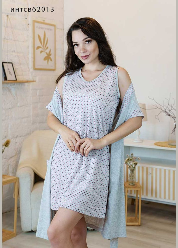 Прозрачный комплект туника с халатиком. INTENSIVE