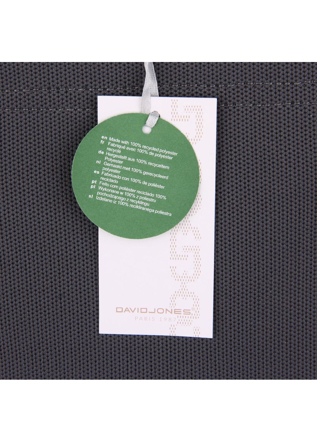 Женская сумка на змейке шопер (тоут) текстиль через плечо 25 х 27 х 12 см 7639 черная David Jones (370299739)