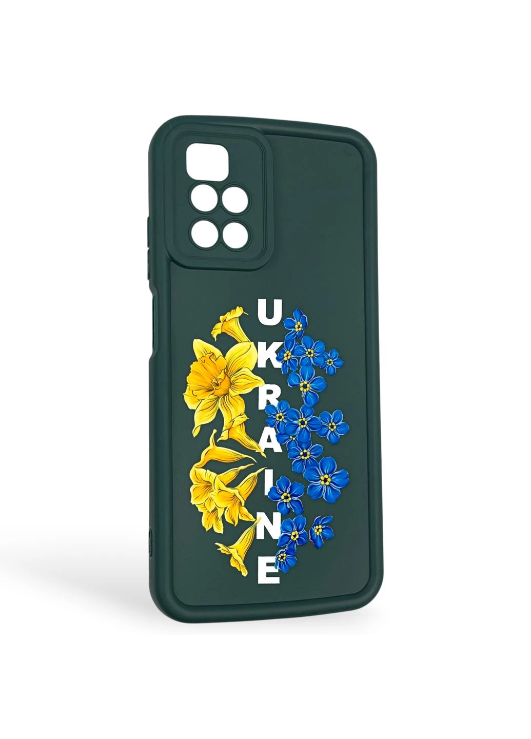 Чохол силіконовий Soft Touch з 3D принтом для Redmi 10 темно-зелений (Повний захист камери) Xiaomi (373671313)