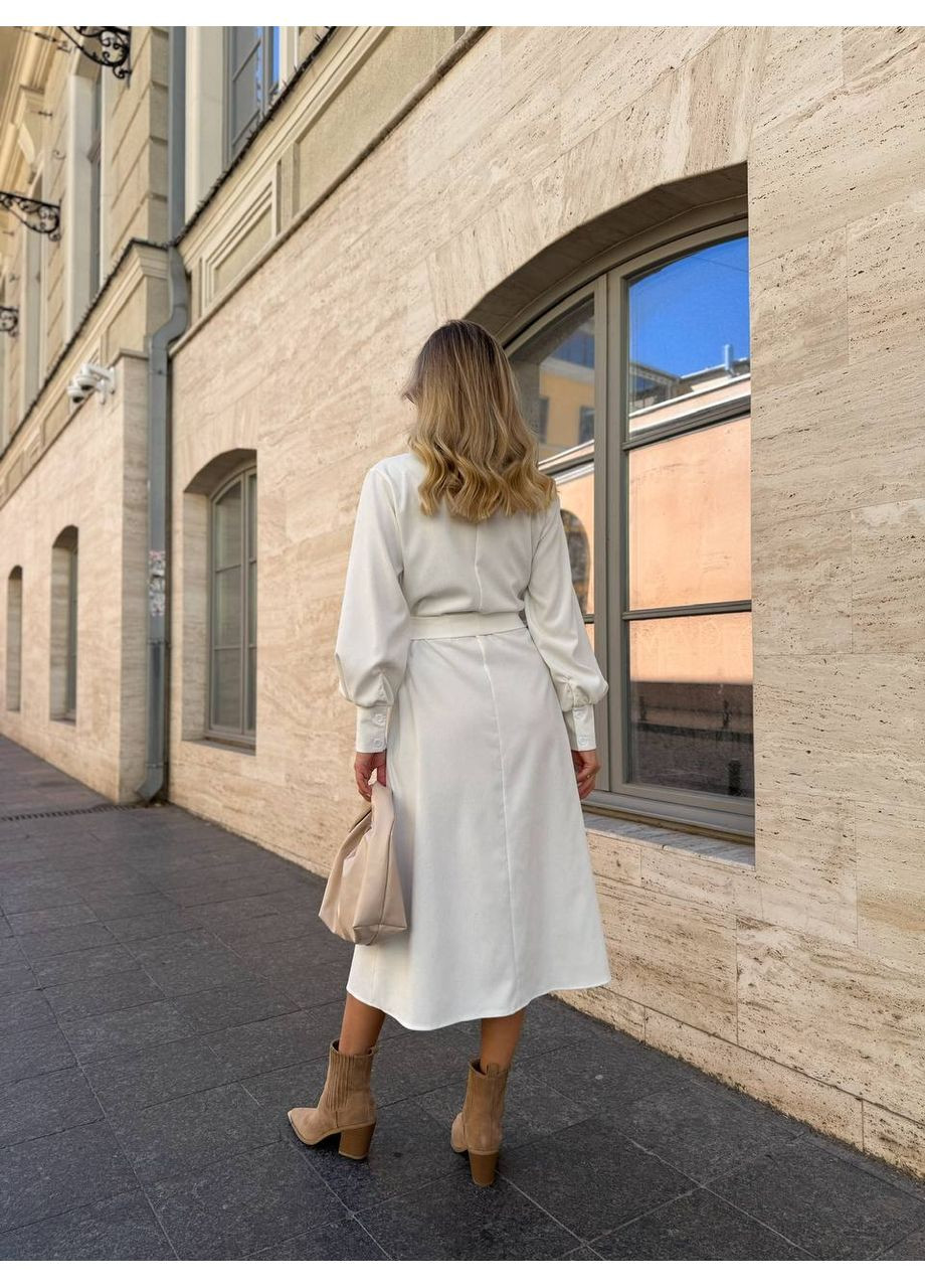 Молочна жіноча вельветова сукня Osoblyva