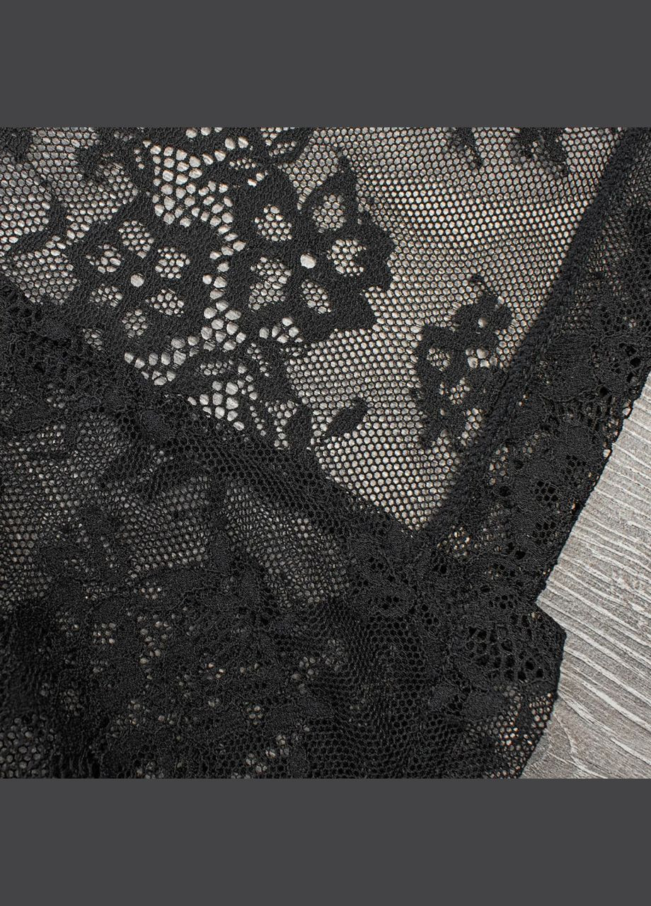 Облягаючий довгий пеньюар із квіткового мережива з трусиками-стрінгами No Brand Пеньюар + трусики (315348971)