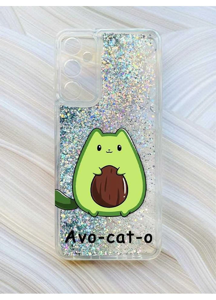 Чехол с плавающими блестками на Samsung Galaxy A05s (A057):: Котик Авокадо (принт 306) CASE CONTROL (360692607)