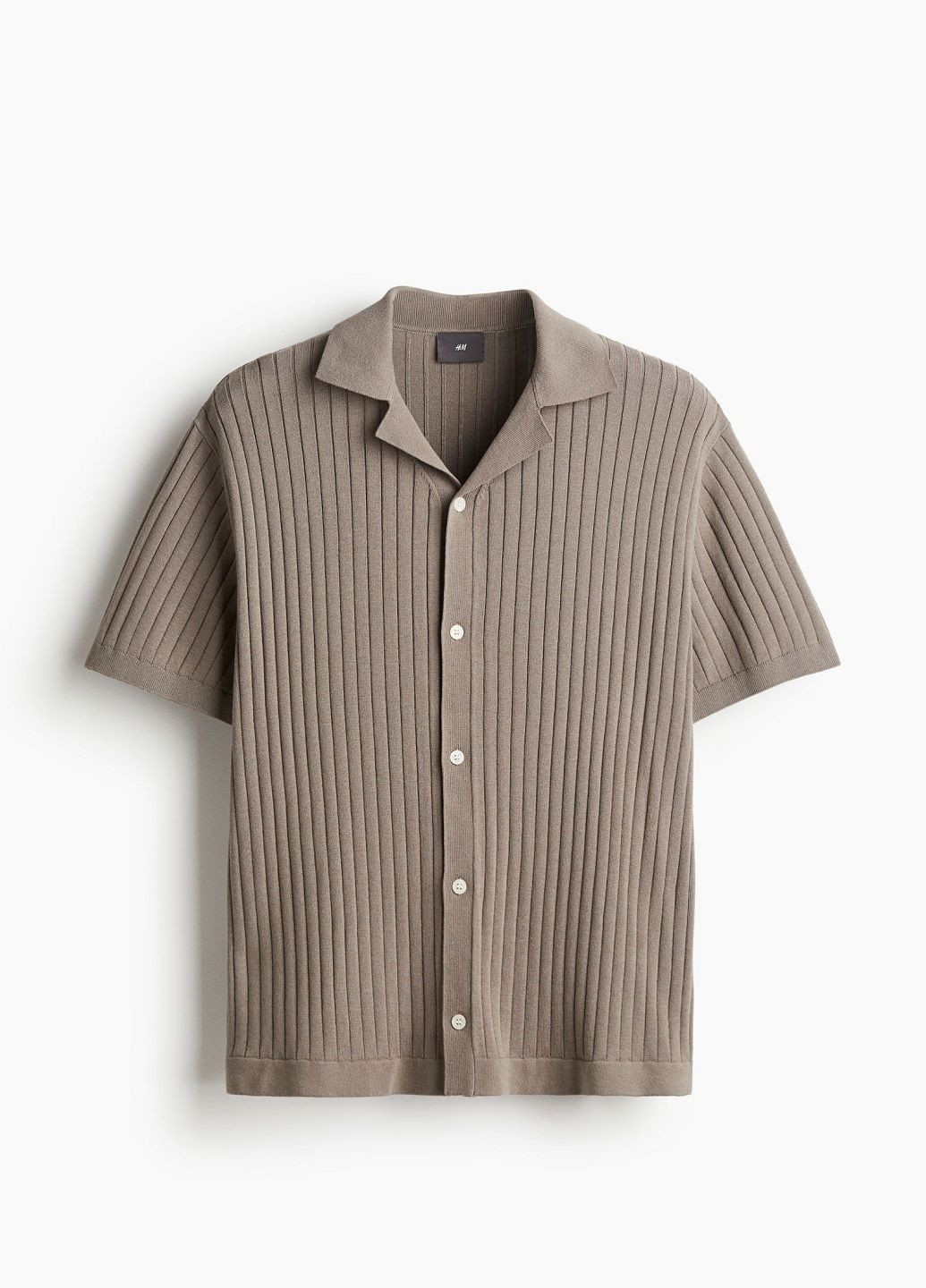 Серо-бежевая футболка-поло для мужчин H&M