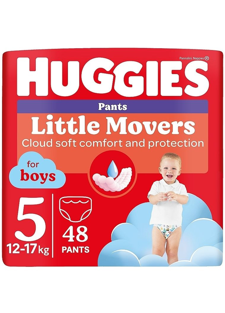 Трусики-підгузки Little Movers Pants 5 Mega (12-17 кг) для хлопчиків, 48 шт. - 48шт (961798-31020013) Huggies (365799468)