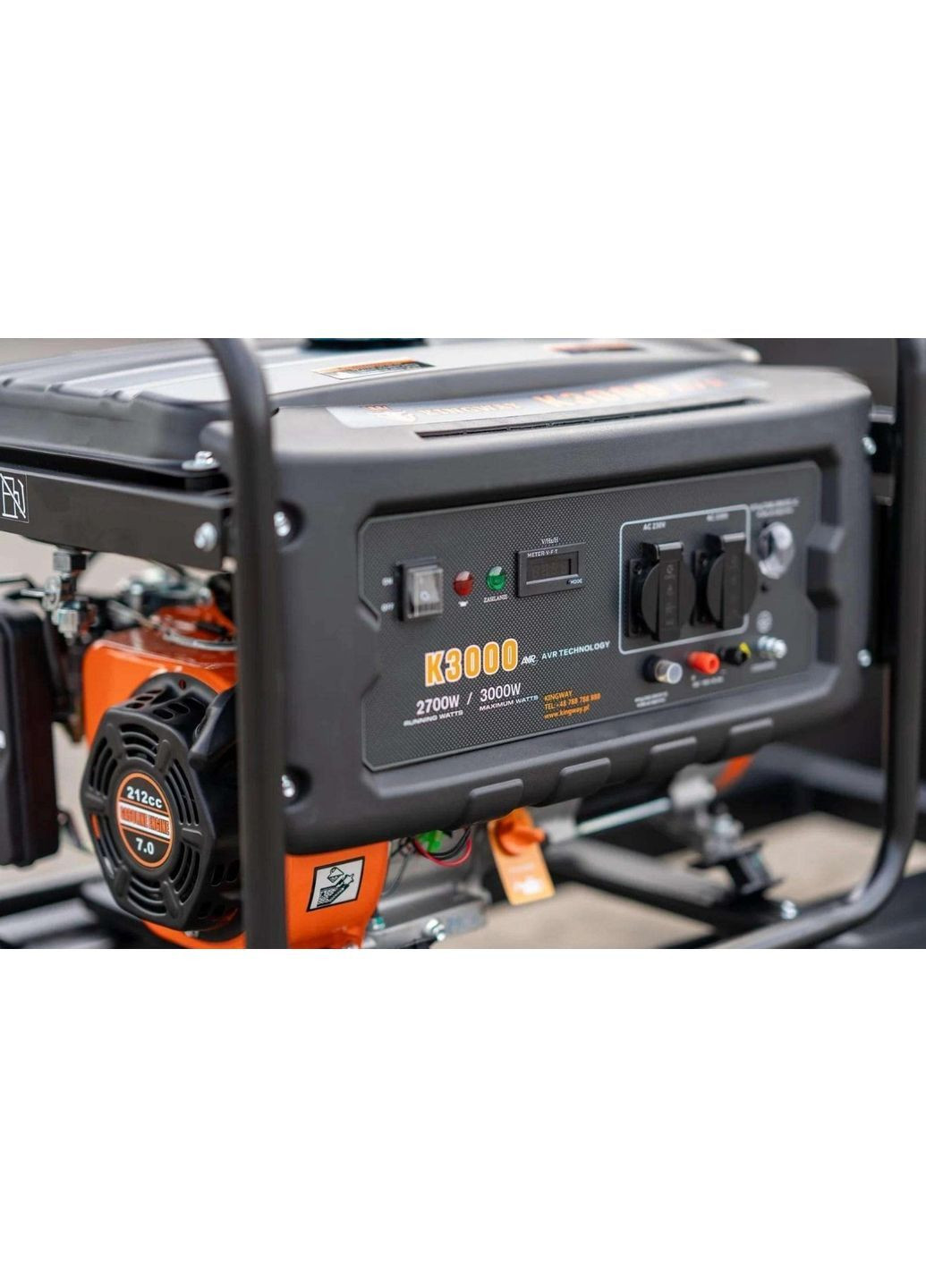 Однофазний бензиновий генератор Kingway K3000 3.0 кВт із ручним пуском (2104618832) No Brand (369963226)