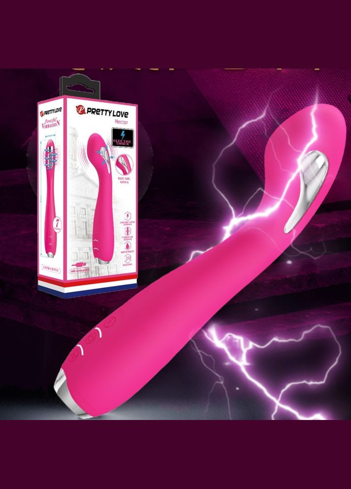 Рожевий вібратор на акумуляторі з електростимуляцією Pretty Love "Hector" від Baile LyBaile (298481145)