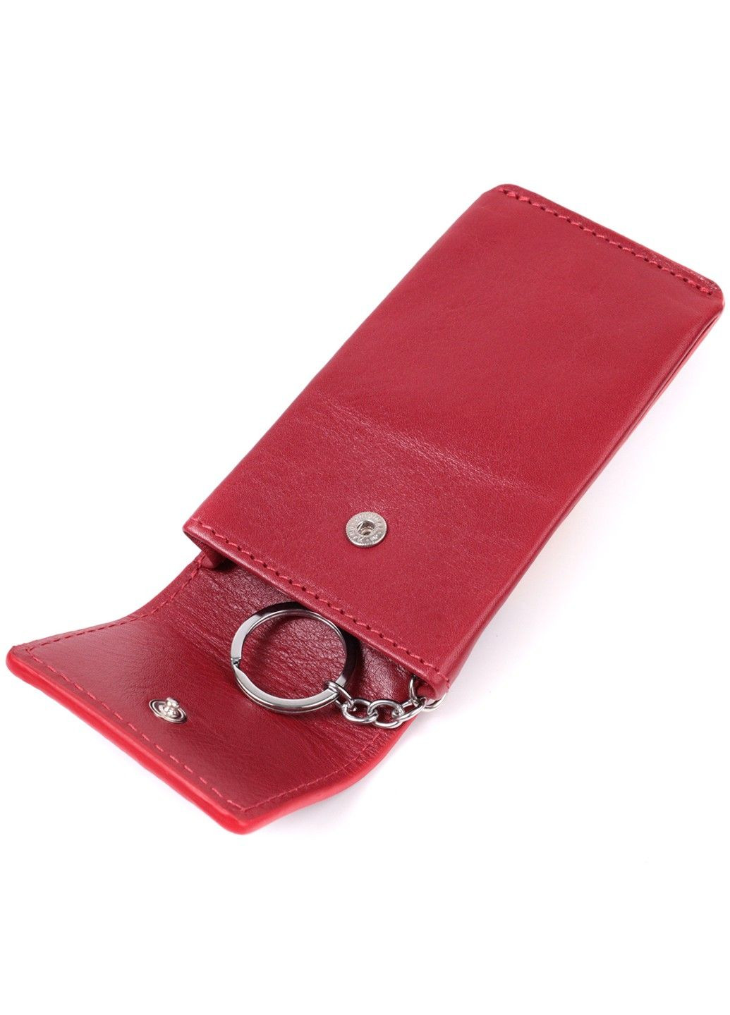 Яскрава жіноча ключниця футляр із натуральної шкіри 22569 Червоний Grande Pelle (292920536)