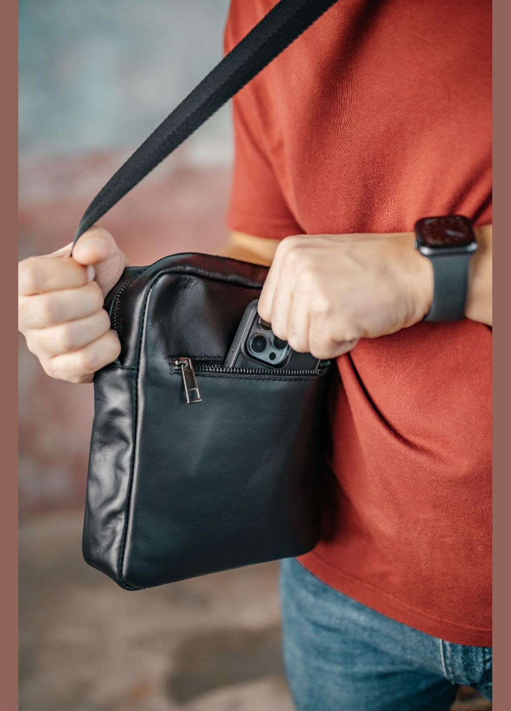 Сумка чоловіча функціональна чорна NIUNIU (296662369)