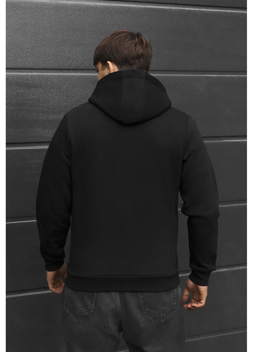 Чоловіче худі стаф чорне на блискавці з логотипом на флісі vi zip logo black fleece Staff (411923250)