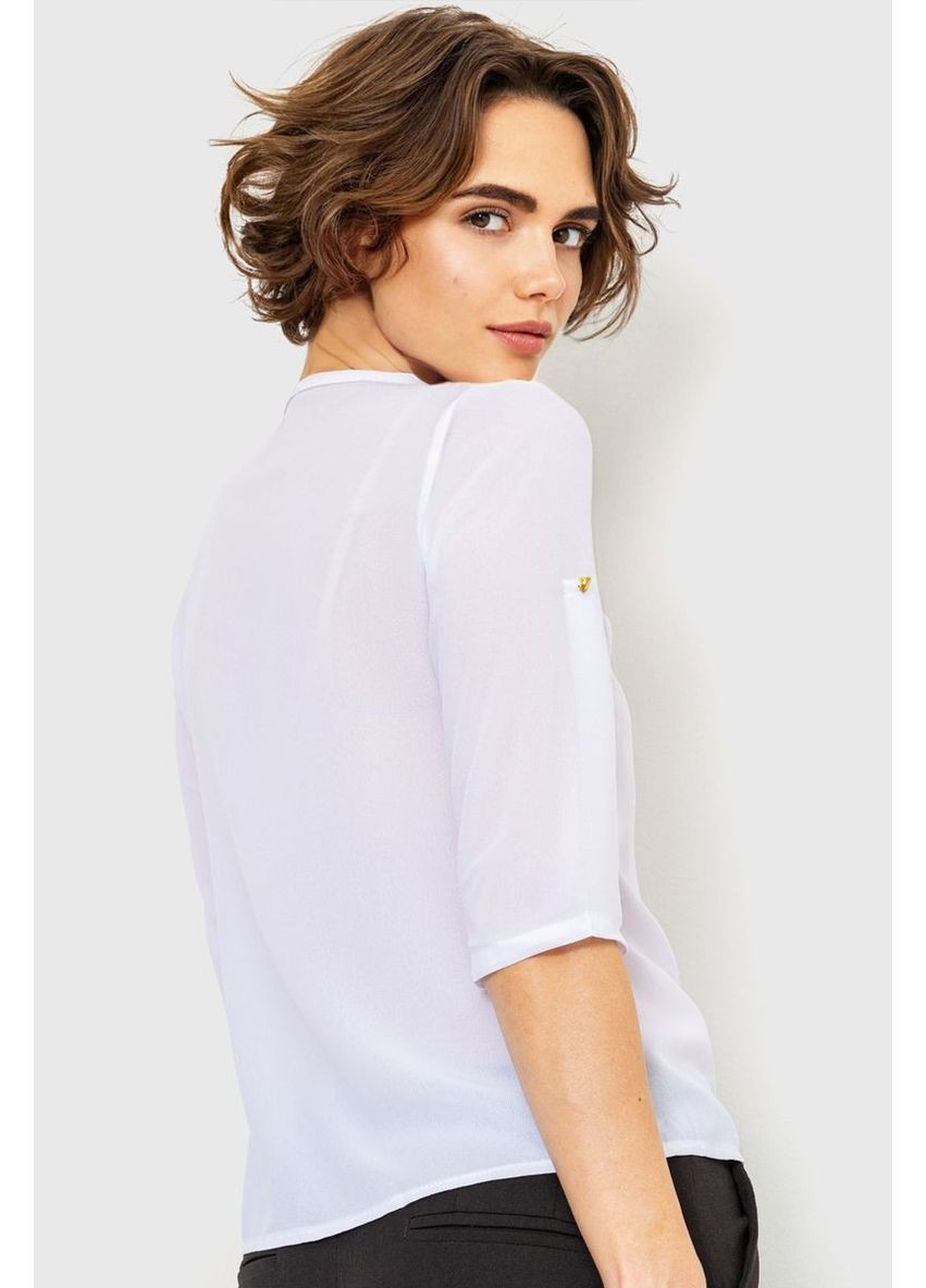 Белая блуза однотонная, 230r1121-1 Ager