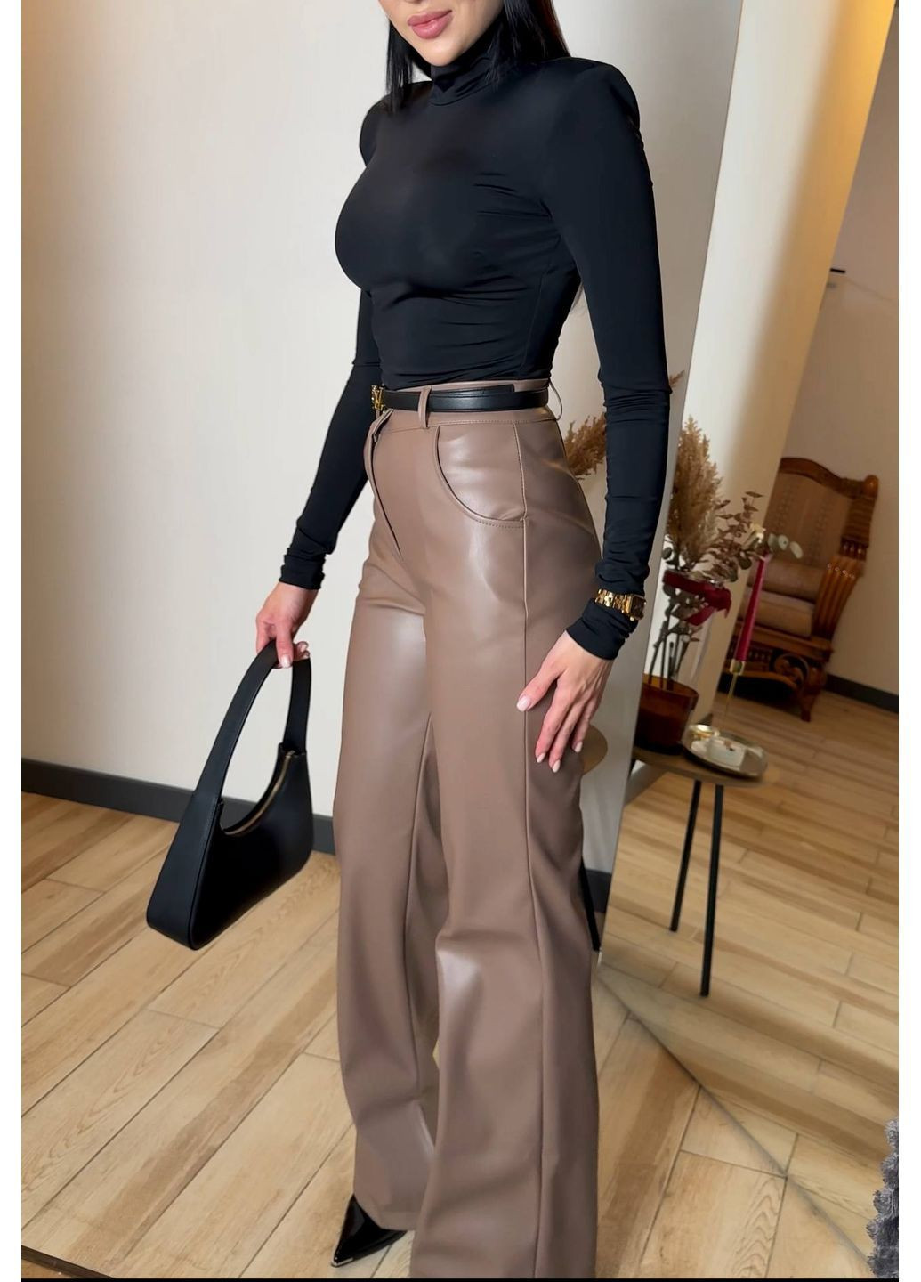 Шкіряні штани No Brand (366062534)