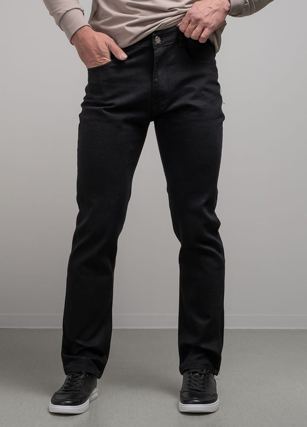 Черные кэжуал демисезонные прямые брюки Power