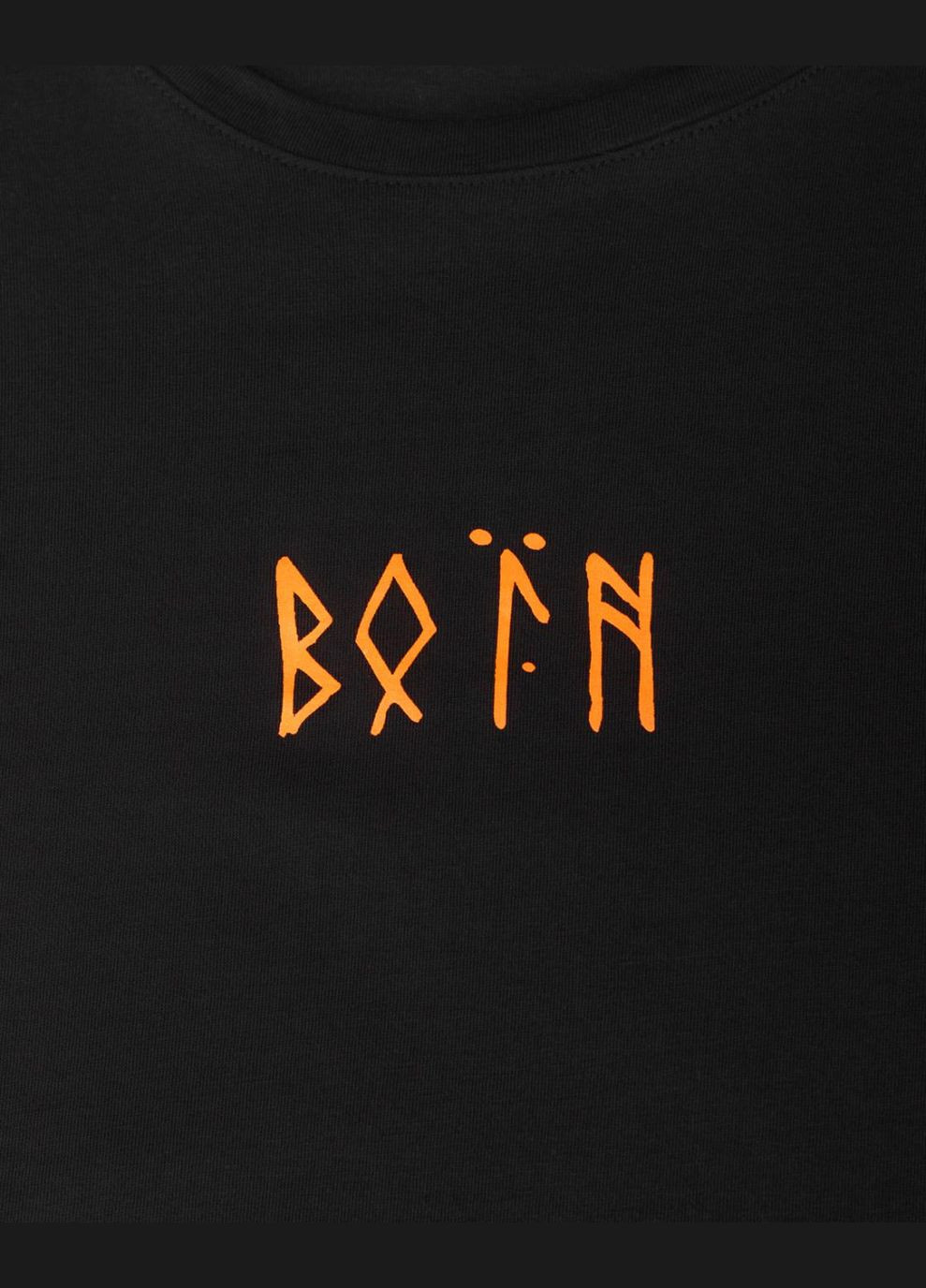 Оранжевая футболка воин черный BEZET