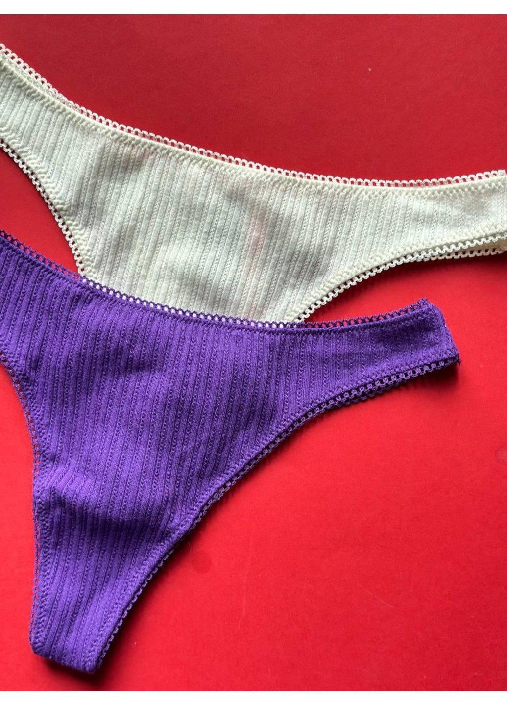 Трусики-стрінги жіночі PINK фіолетові M Victoria's Secret (316659262)