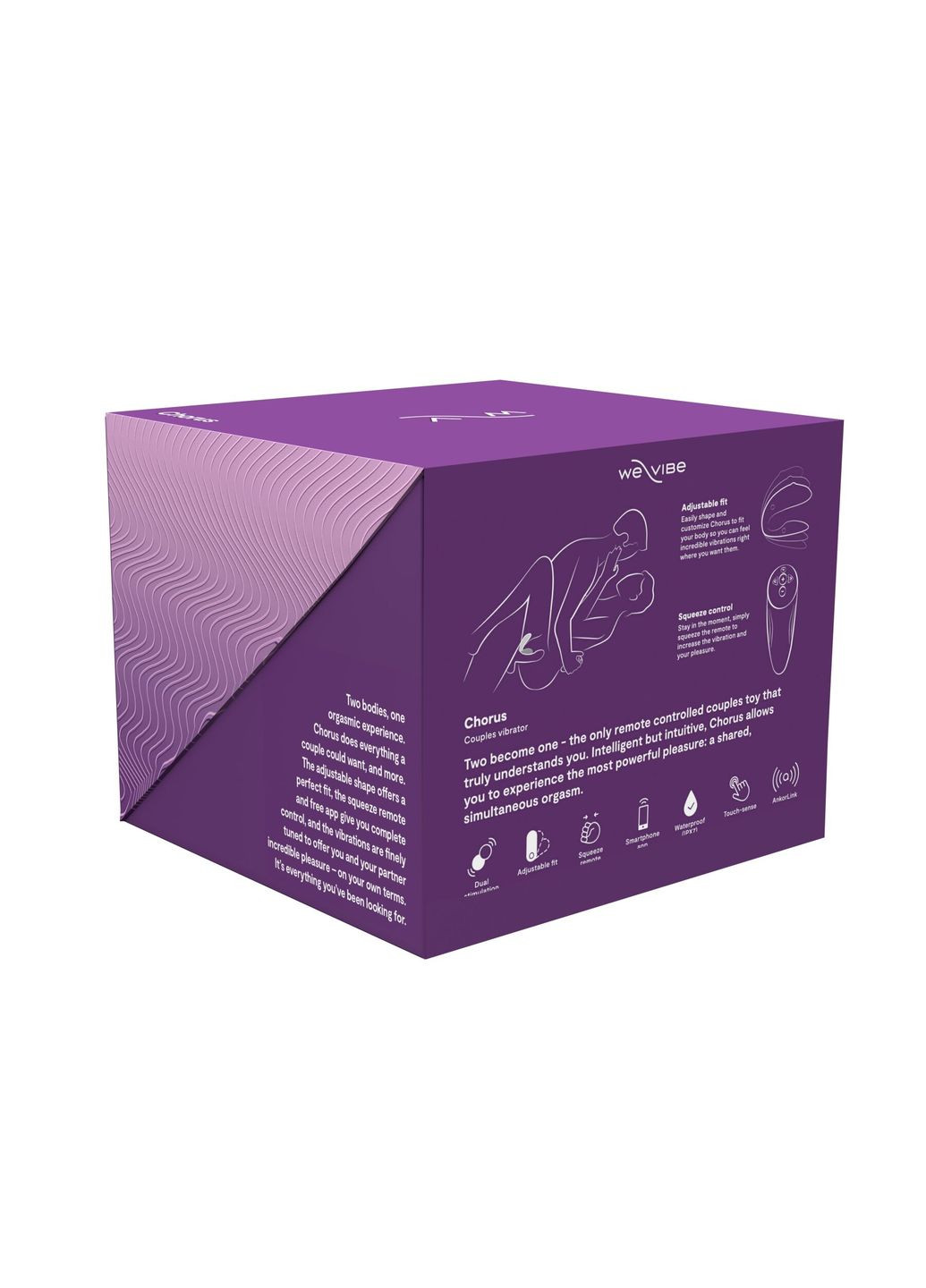 Смарт-вібратор для пар Chorus Purple, сенсорне керування вібраціями стисненням пульта We-Vibe (296492131)
