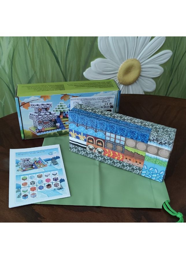 Магнітний конструктор Майнкрафт 100 блоків Замок із терасою Minecraft (363319825)