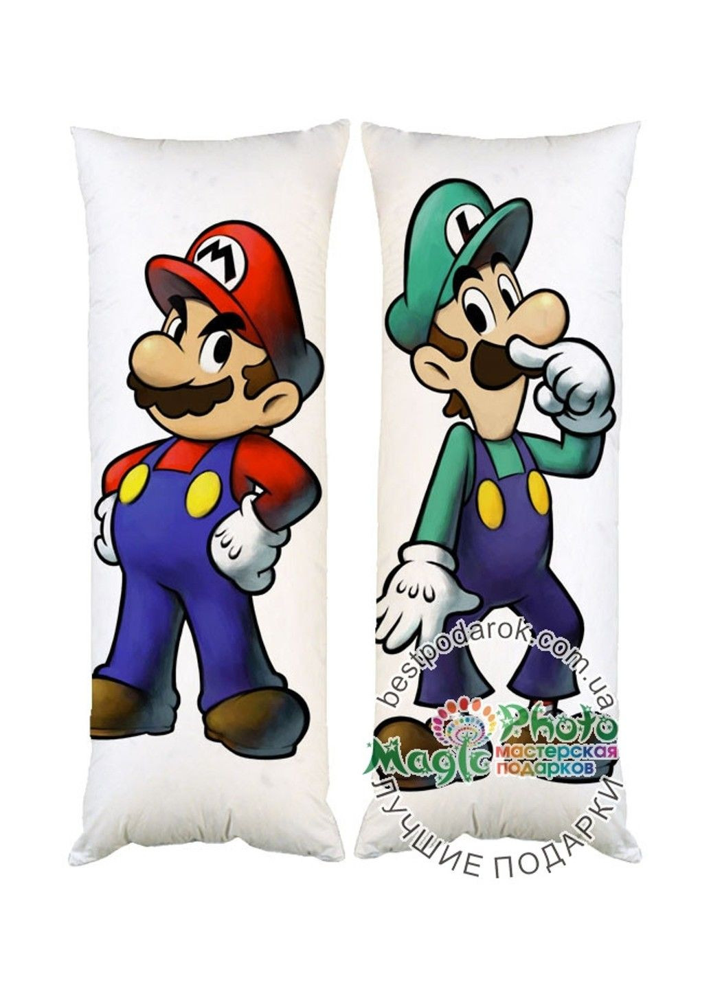Подушка дакімакура Супер Брати Маріо декоративна ростова подушка для обіймання двостороння No Brand (329432143)