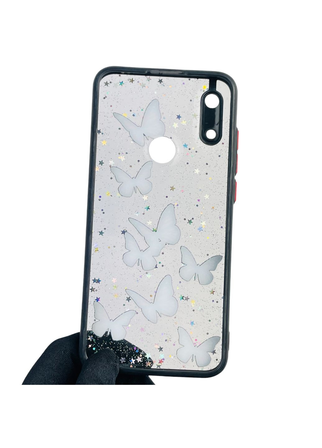 Чохол для Y6 2019 з блискітками з метеликами на хуавей у6 2019 чорний Huawei (366389064)